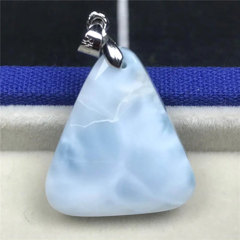 Натуральная синяя подвеска larimar для женщин 24x21x9 мм треугольные бусины, Доминика кристально чистый драгоценный камень, Модный кулон, ювелирные изделия AAAAA