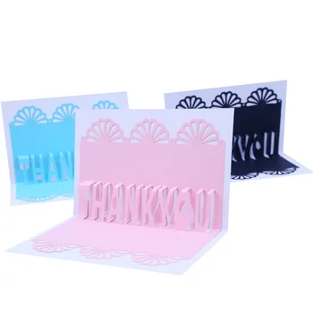 

Free shipping 3D card thank you thank you card Thanksgiving gift simple girl heart blessing greeting card