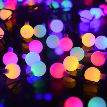 

10m 100leds led string lights with white ball AC 220V holiday decoration lamp Festival Christmas lights outdoor yard lighting