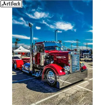 

5d diamond painting red truck full square / round drill landscape diamond mosaic diy 3d embroidery handmade crafts