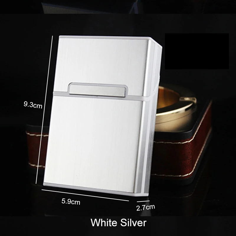 White Silver 1 шт. портсигар держатель для табака шкатулка хранения для сигарет контейнер компактный чехол Мужские Подарочные портсигар аксессуары - Цвет: White Silver