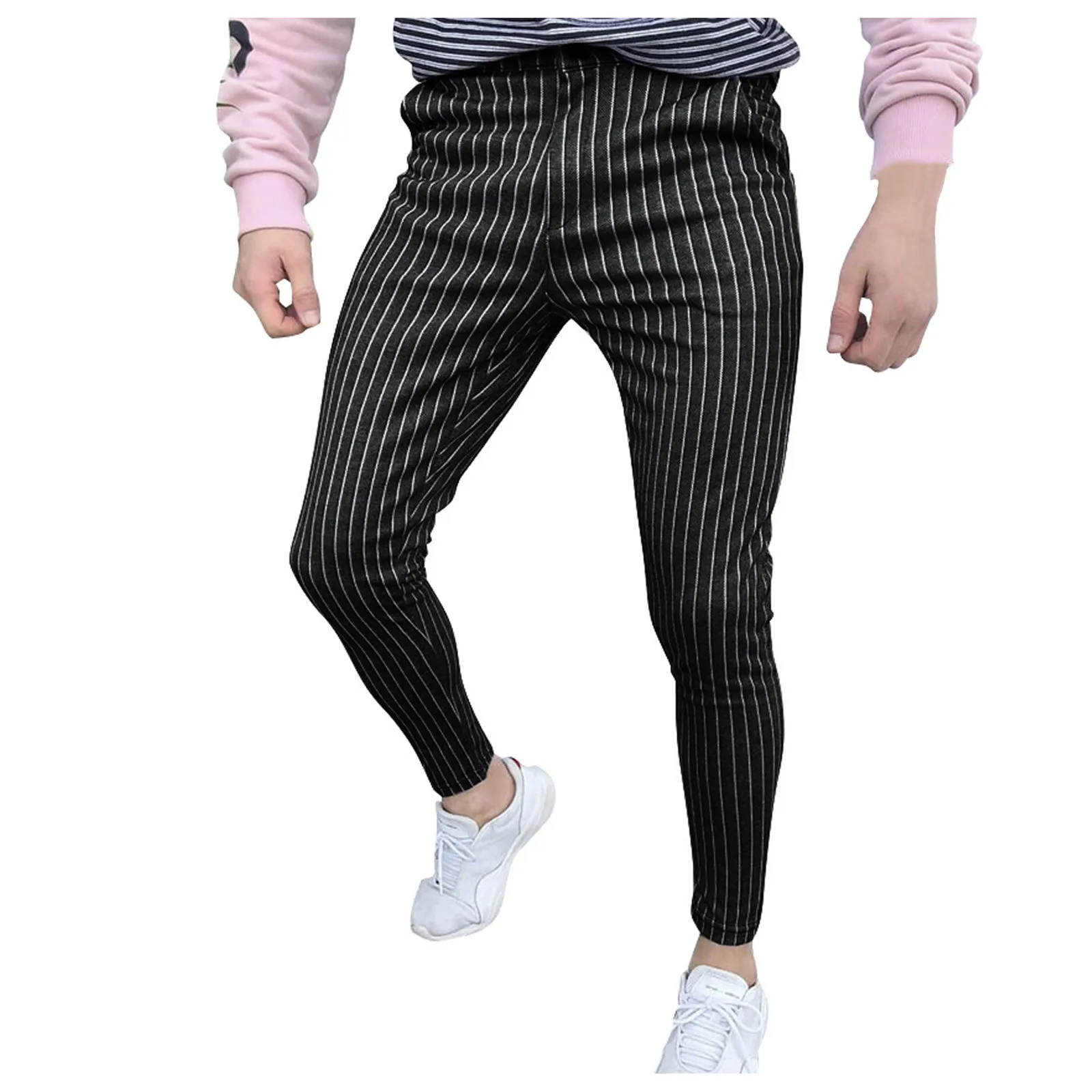

Trousers for Male Casual Spring Summer Vintage Formal Pants Quality Striped Printed Slim Pencil Pants For Men Gentleman Clothes