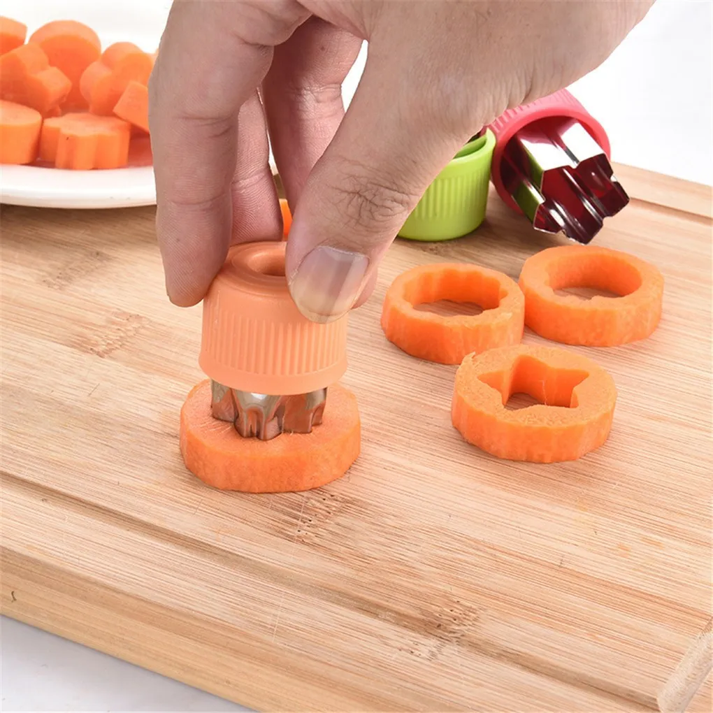 Star Heart Shape Vegetables Cutter Plastic Handle Portable Cook Tools Stainless Steel Fruit Cutting Die Kitchen Gadgets 3PCS/Set