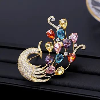 

Luxury Famous Brand Vintage Phoenix Bird Brooches Animal Brooch Pin Women Jewelry Cute Badges Fashion Cloth Decors Accessories