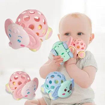

Cute Dog Animal Sliding Car Soft Hand Shake Ball Bell Rattle Education Baby Toy