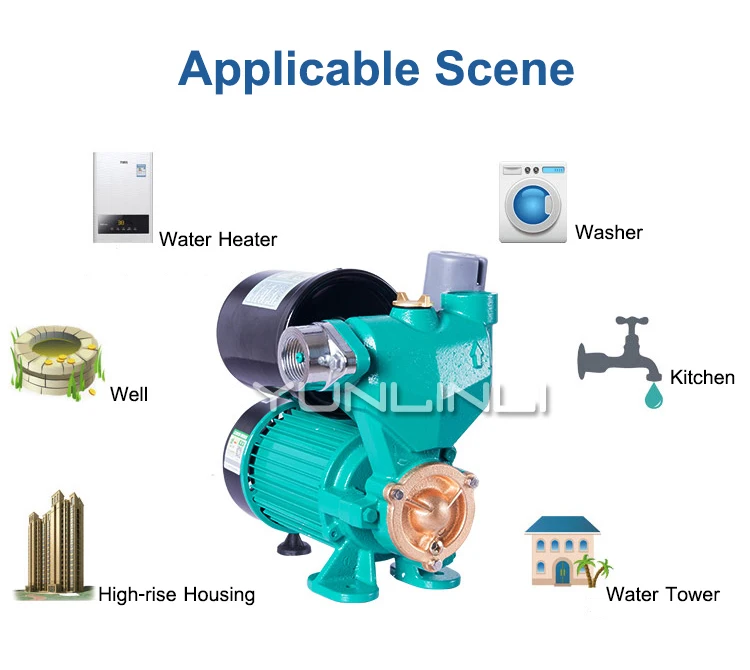 220V 200w/280w/370w Auto Microcomputer Household Self-priming reciprocating Pump Hot And Cold Water Pipe Tap Water Booster Pump