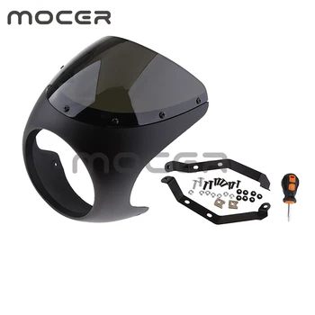 

7'' Front Headlight Fairing Windshield Screen Cover for Cafe Racer Bobber