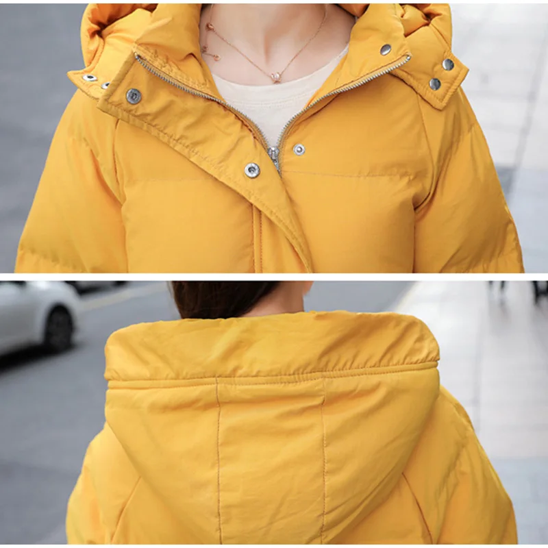 Women Parkas Autumn Hooded Down Jackets Casual Cotton Padded Short Parkas Female Winter Fashion Warm Casual Parka Overcoat