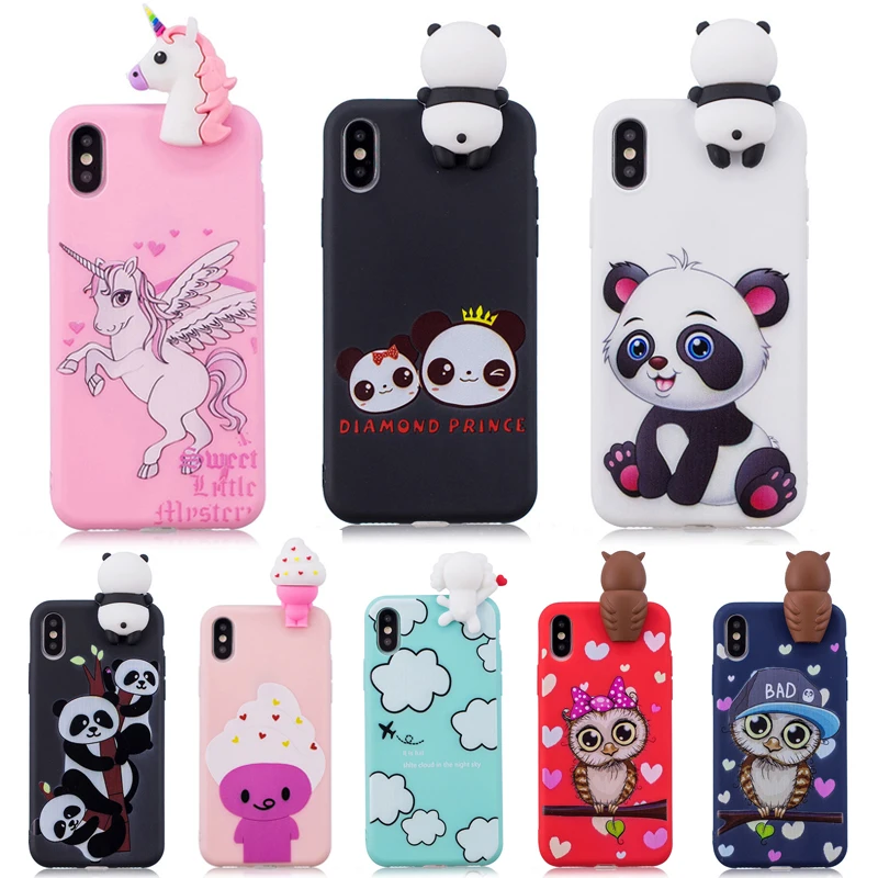

Funda For iPhone 11 Pro Max Case 3D Unicorn Panda Owl Silicon TPU Cover on For iPhone 5S SE 6 6S 7 8 Plus X XS Max XR Case Coque