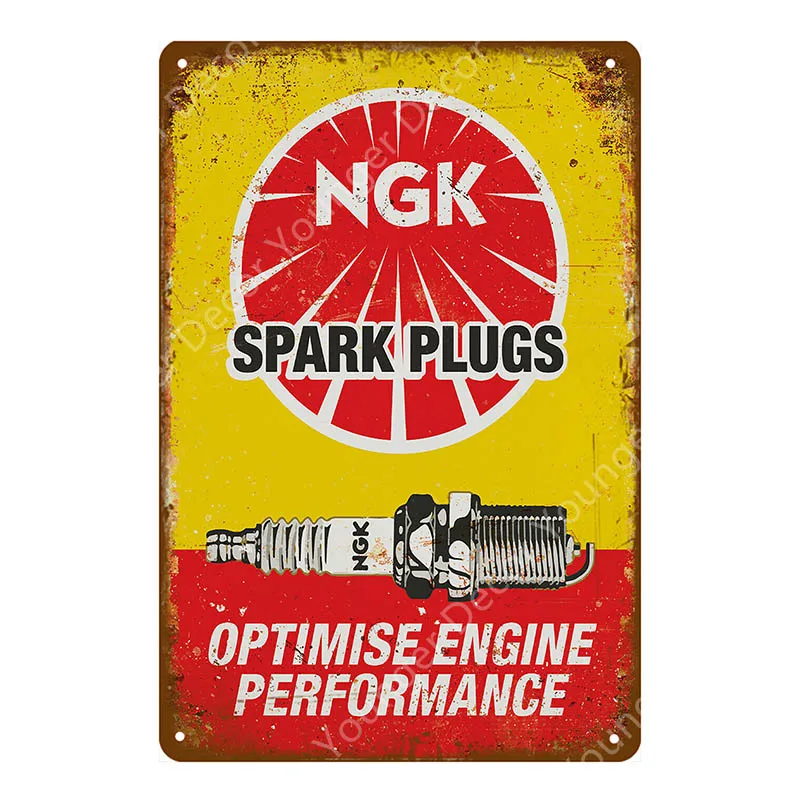 Vintage Alba Lube Motor Oil Metal Signs Power Lube Gasoline Garage Decor Ampol NGK Spark Plugs Art Poster Wall Plaque YI-142 - Цвет: YD6621AI