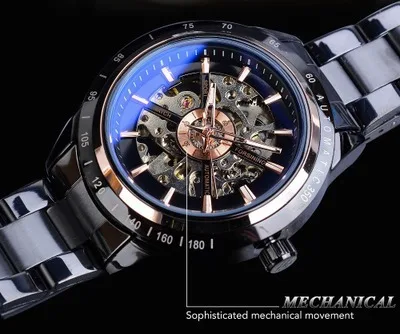 

Forsining Genuine Product New Style Fully Automatic Men Analog Watch Cool Hollow out Night Light Steel Belt Men Analog Watch
