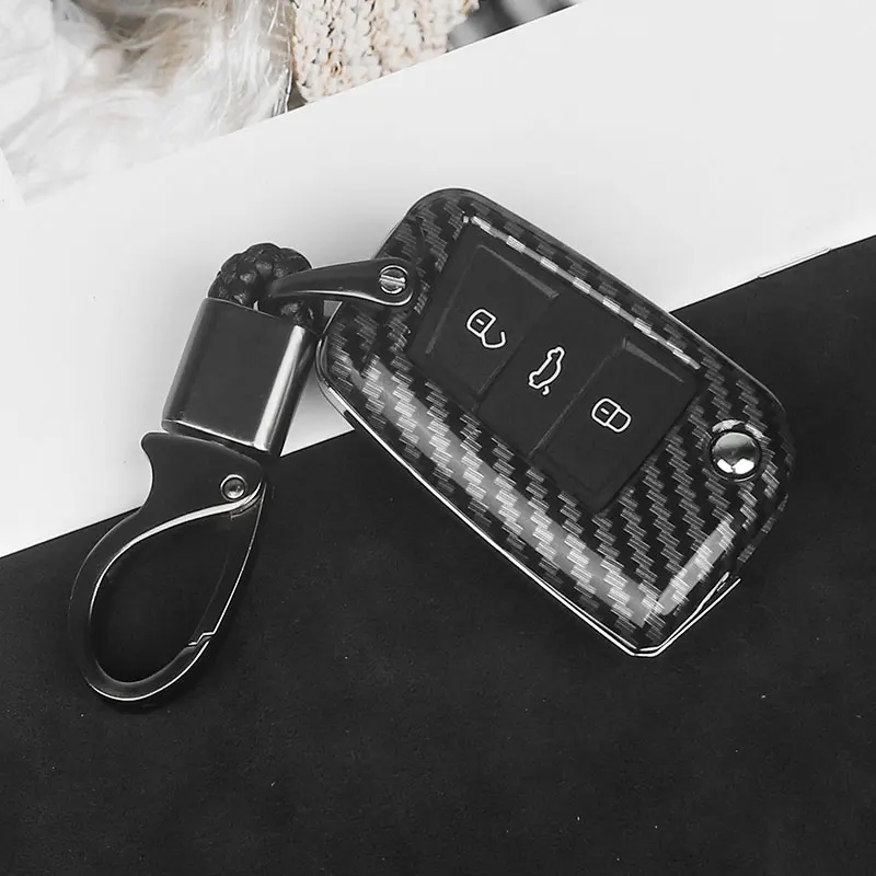 Car Key Case Cover For Volkswagen VW Golf 7 mk7 Tiguan MK2 Polo Seat Ibiza 6J Leon 5F FR MK3 Skoda Kodiaq Octavia 3 A7 2018 2019 |