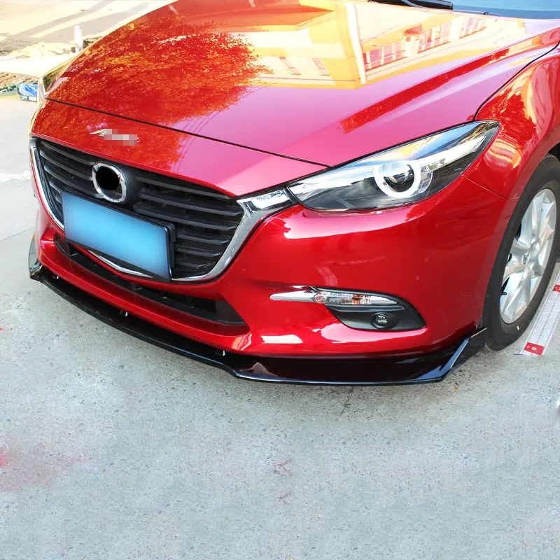 3 шт. ABS черный передний бампер спойлер Накладка для Mazda 3 Axela- авто аксессуары