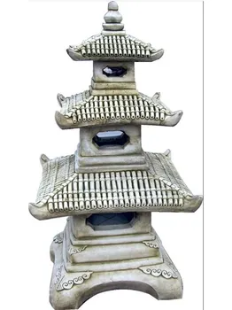 

Decorative figure Pagoda Garden Eastern concrete-stone for garden or outdoor 95cm. Ash