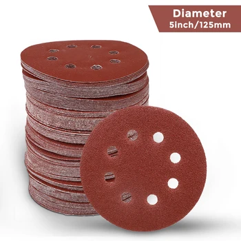 

30pcs 60/120/240 Grit Round Sand Paper 5 Inch 8 Holes Abrasive Sanding Discs Sanding Paper Disc Abrasives for Polish Machine