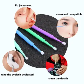 

100pcs Multi-type Disposable Earcleasing Sticks Eyelash Extension Micro Brushes Makeup Remover Applicators Cotton Swabs Tip