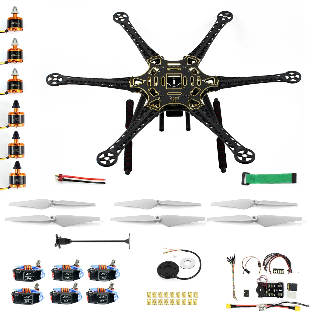 Дрон гексакоптер JMT FPV 6 осей рамка HMF S550 PXI PX4 управление полетом двигатель 920KV GPS 9343