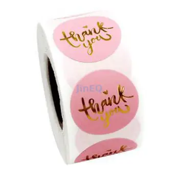 

Pink Thank You Stickers Labels Roll for Business Favors Birthday Gift Bags Baby Shower Wedding 500 Labels 1'' Stationery Sticker
