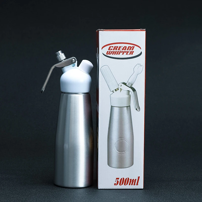 Whipped Cream Dispenser (0.5L), with 2 Decorating Nozzles - Uses Standard  N2O Cartridges - Silver Canister - AliExpress