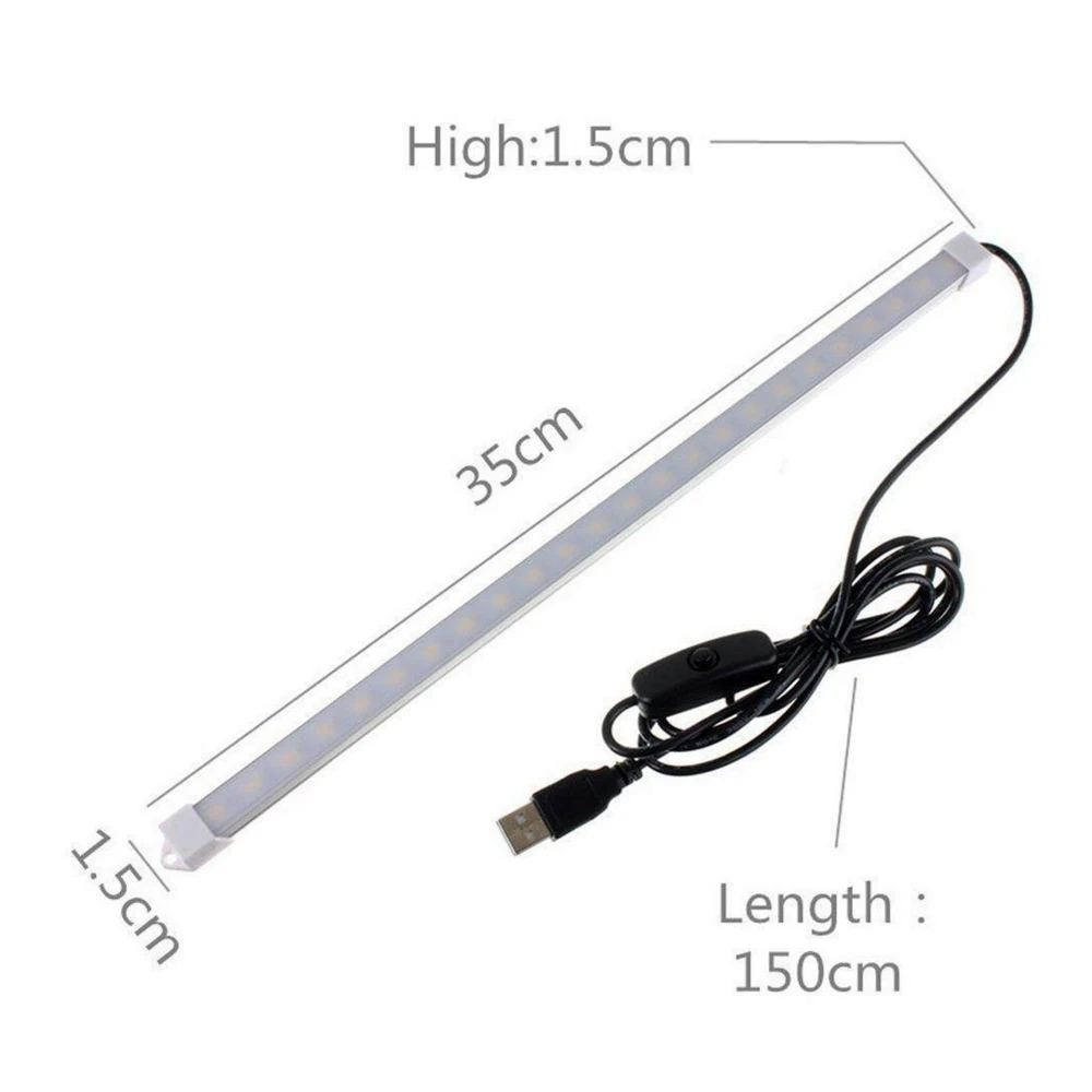 5V USB LED Bar Light With Switch SMD 5630 Aluminum Hard Rigid Strip Kitchen Inside Lighting 10CM 20CM 40CM 50CM LED Light Bar