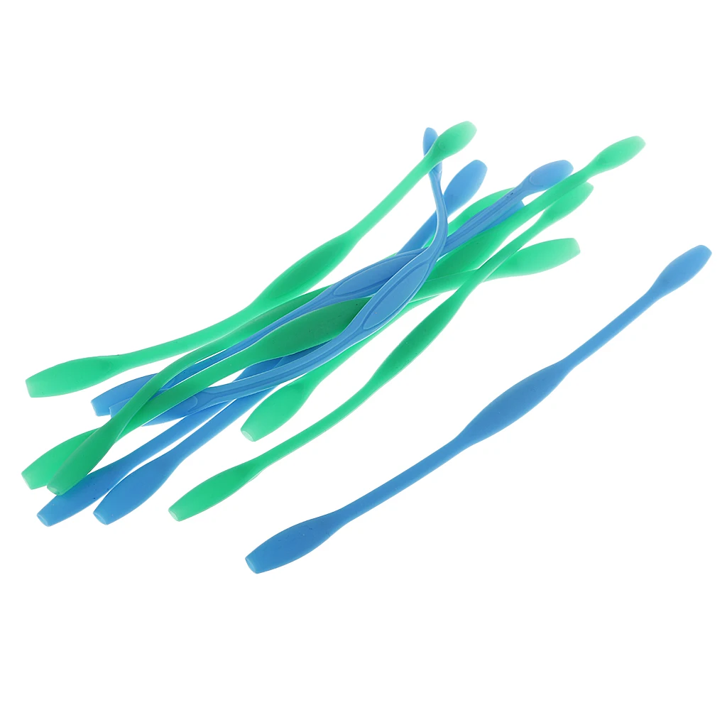 Dark Green Sky Blue 10 шт./лот, мягкий силиконовый ремешок для очков, солнцезащитные очки, спортивная лента, держатель шнура, водонепроницаемые цепочки для очков - Цвет: Dark Green Sky Blue