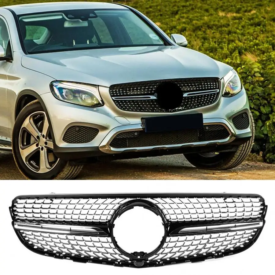 Передняя Алмазная решетка сетки гриль авто аксессуар подходит для Mercedes Benz GLC класс W253 GLC300 GLC350