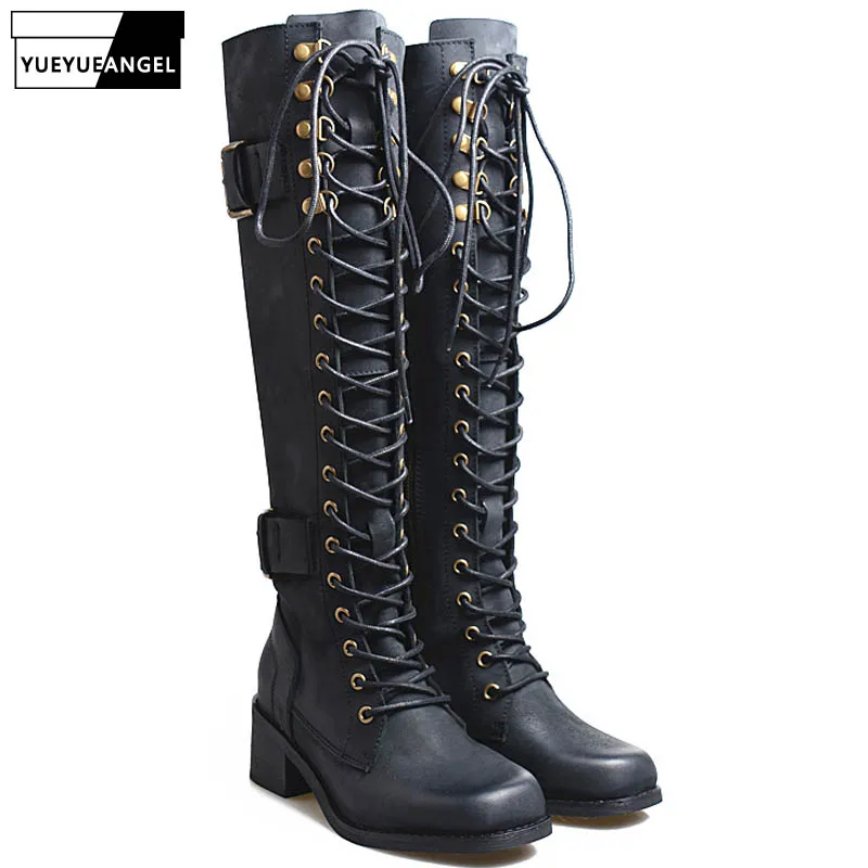 lace up knee high boots uk