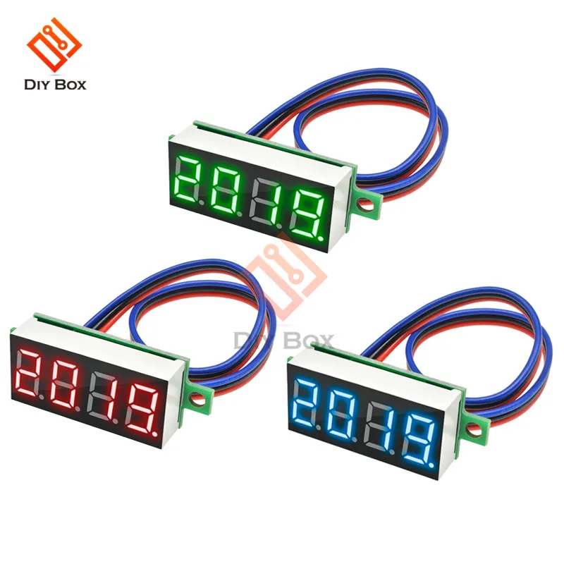 Мини 0 36 дюймов DC 0V 100V 4 биты цифровой вольтметр светодиодный Панель Электрический