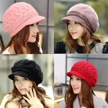 Осенне-зимние шапки, женская вязаная шапка, шапки бини, женская теплая шерстяная шапка SnapBack, одноцветные теплые зимние шапки для женщин, наушники