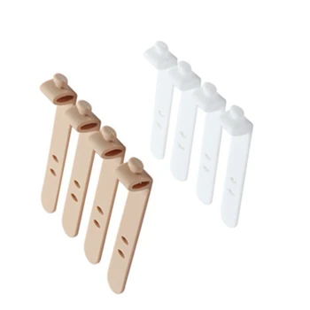 

8Pcs Silicone Strap Earphone Storage Tape Power Line Data Cable Tie Outside Travel Cable Organizer Strap Office Zip Ties Khaki &