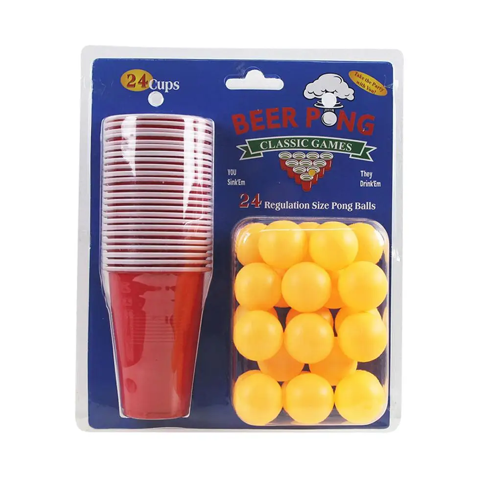 1 Набор игры для Пинг-Понга Набор для питья 24 красных чашек мячи для пинг-понга командные игры развлечения