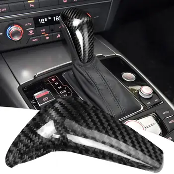

Stylish Carbon Fiber Car Gear Shifts Knob Head Sticker Cover Cap for A-udi A6 A7 Gear Shifts Collars high quality Automobile