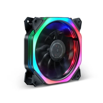 

12cm RGB Easy Installed Cooling Fan Accessories Durable Part Led PC Computer Office Adjustable Color Mute Rainbow Lights Silent