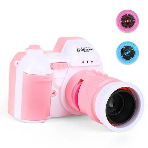 Моделирование камеры Свет Проекция с светодиодный звук видеокамера цифровая фотокамера Дети Развивающие игрушки для детей - Цвет: pink