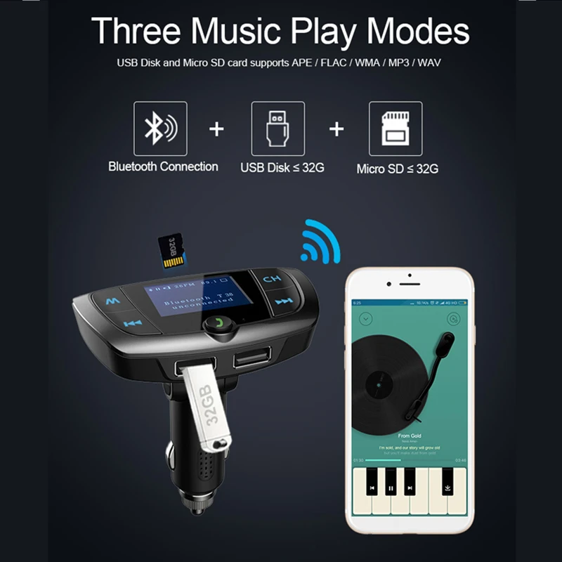 Робот автомобильный fm-передатчик Bluetooth Handsfree автомобильный комплект TF карта/U диск аудио автомобильный mp3-плеер с большим ЖК-экраном