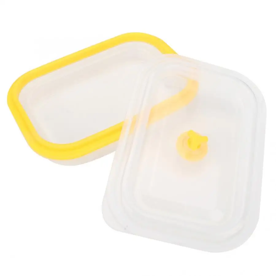 Proof Bento Box Lunch BoxBento BoxLunch Boxes Containers 600ml Rectangular Portable Food Grade Silicone Folding Lunch