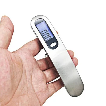 

Portable Kitchen Electronic Scale Digital Luggage Scale 50kg/10g Weight Balance Travel Hanging Steelyard Hook Scale With Battery