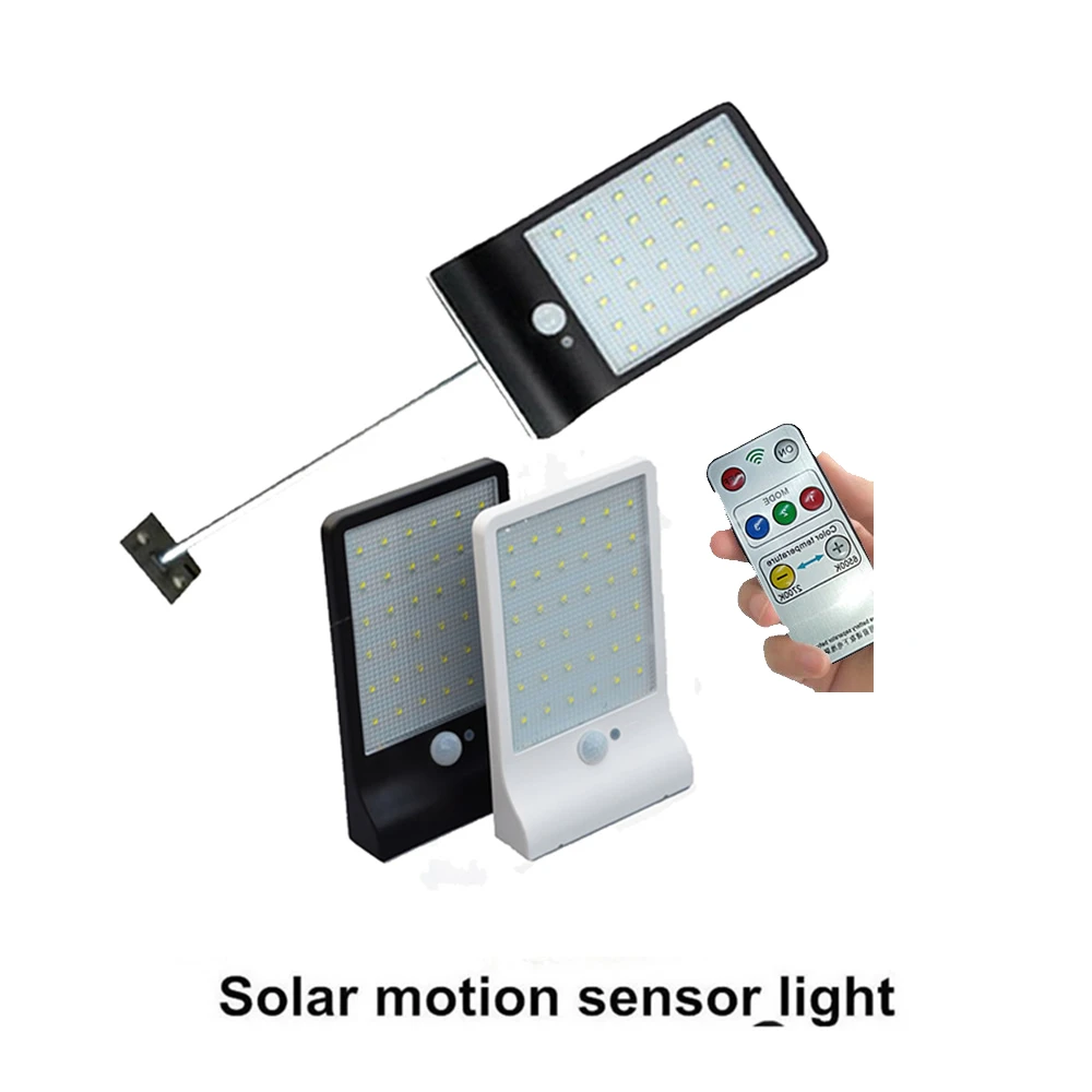 

Adjustable Solar Light 48 LED PIR Motion Sensor Solar Lamp Three Modes Remote Control Outdoor Garden Street Yard Wall Light