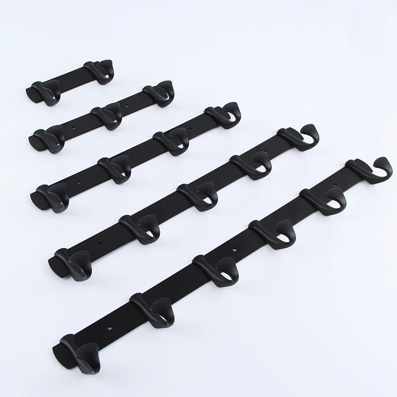 Multi-function Towel Hook Solid Stainless Black Electroplating Finish Bathroom 23456 Wall Hook Door Hanger Clothe Coat Robe Hook