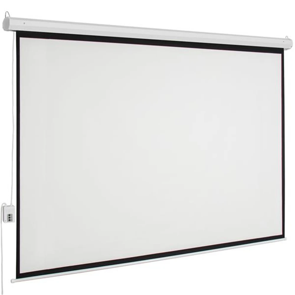 

SOONHUA 100 Inch Projector Screen Motorized Projector Screens Washable Surface With Remote Control And Screw Hooks