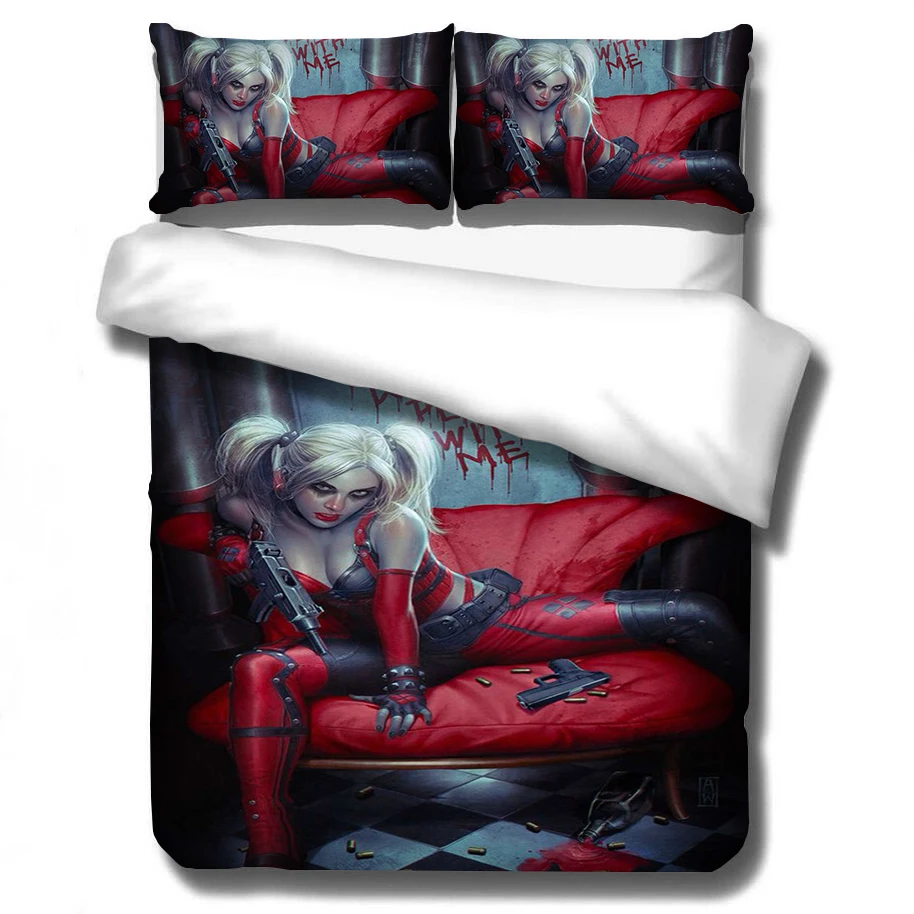 Marvel Harley Quinn3D Комплект постельного белья отряд самоубийц пододеяльники наволочки DC Comics Task Force X Утешитель комплекты постельного белья