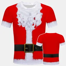 Новинка, забавная футболка с 3D принтом Санта Клауса, Рождественская футболка, мужские футболки с коротким рукавом и круглым вырезом, топы, Кошмар перед Рождеством, унисекс