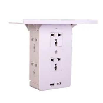 

Durable High-quality Electrical Socket Shelf 8 Port Surge Protector 6 Wall Outlet Extenders 2 USB Socket Shelf Electrical