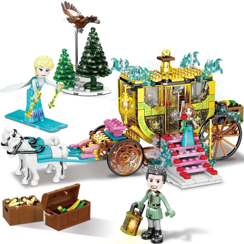 

2020 Snow Princess carriage Building-block Toys Compatible with DIY Educating Children Christmas Gifts
