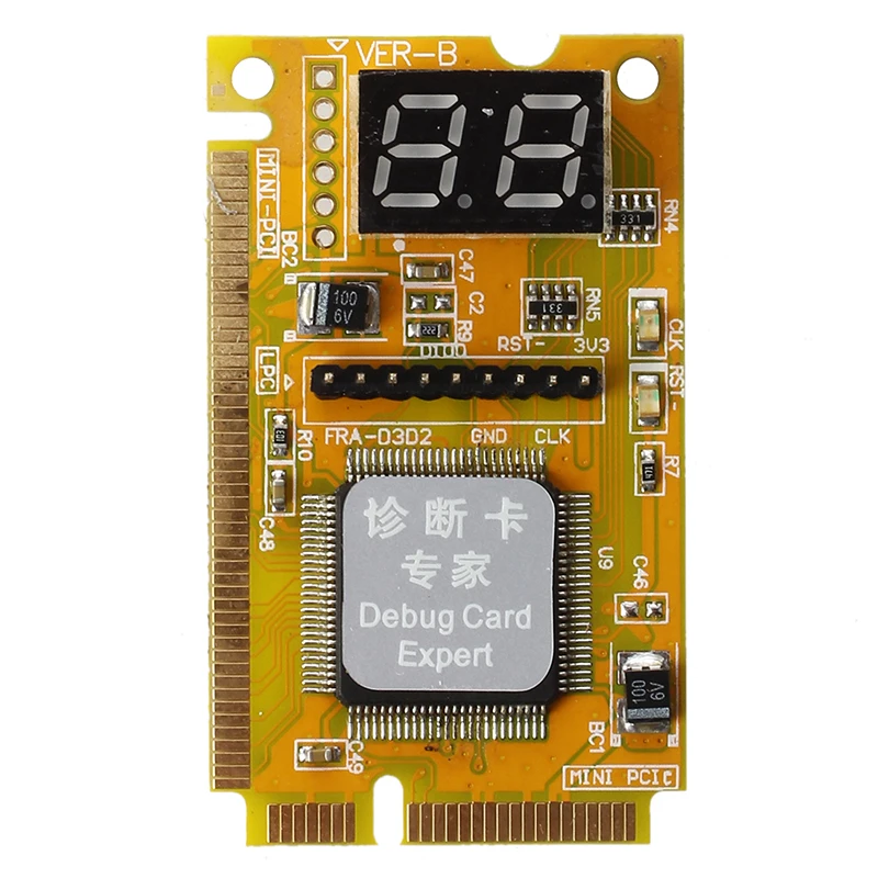 Tarjeta de diagnóstico portátil Mini PCI de 2 dígitos/PCI-E LPC probador de POST analizador