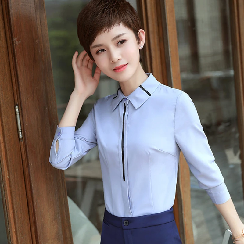 Korean Fashion Women Shirts Elegant Women Long Sleeve Shirt Plus Size Office Lady White Shirt Blusas Mujer De Moda Women Blouses - 4.00053E+12