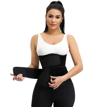 

100% Latex Waist Trainer double Belts Black Slimming shapewear 7 Steel Bones Corset Body shaper Plus Size