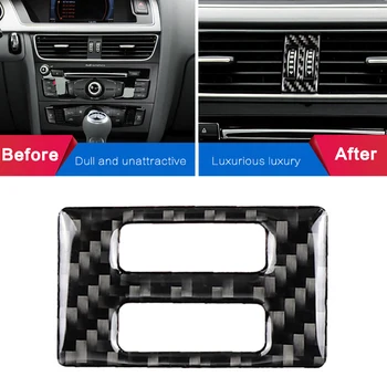 

For Audi A4 B8 2009-2016 A5 Q5 Accessories Carbon Fiber Car Interior Navigation Air Conditioning Control Panel Styling Stickers