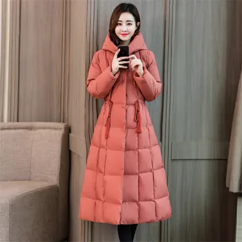 

2019 Winter Parkas New Cotton Outerwear Women Hooded Medium Long Down Cotton Coats Solid Color Large Size Female Jacket XIN126