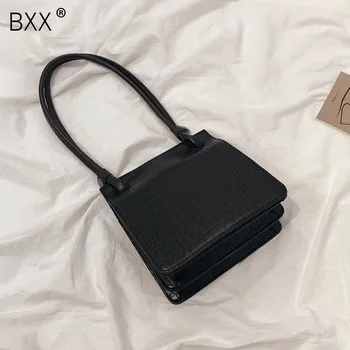 

[BXX] Crocodile Pattern Leather Crossbody Bags For Women 2020 Spring Fashion Brand Designer Shoulder Messenger Bag Purses HK731